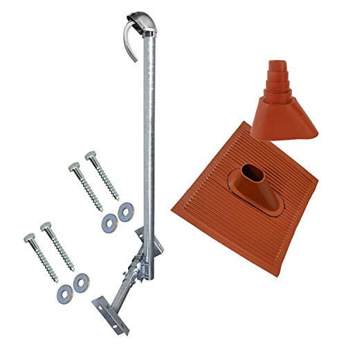 Premium X Basic X120-48F SAT TV Dachsparrenhalter feuerverzinkt 120cm Mast Sparrenhalter für Satellitenschüssel DVB-S2 + UKW LTE-Antenne | Kabeldurchführung Dach Montageset Premium X Basic X120-48F SAT TV Dachsparrenhalter feuerverzinkt 120cm Mast Sparrenhalter für Satellitenschüssel DVB-S2 + UKW LTE-Antenne | Kabeldurchführung Dach Montageset von Premium X