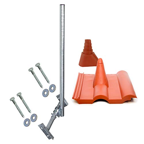 Premium X Basic X120-48F SAT TV Dachsparrenhalter komplett feuerverzinkt 120cm Mast Aufdach Sparren-Halterung für Satellitenschüssel + UKW LTE-Antenne | Dach Montageset Ziegelrot Premium X Basic X120-48F SAT TV Dachsparrenhalter komplett feuerverzinkt 120cm Mast Aufdach Sparren-Halterung für Satellitenschüssel + UKW LTE-Antenne | Dach Montageset Ziegelrot von Premium X