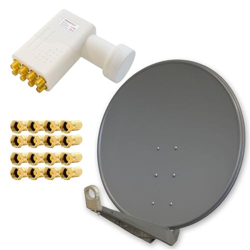 Premium X DELUXE100 Aluminium 100cm Digital SAT Schüssel Spiegel in Anthrazit für HDTV HD+ 3D + LNB Octo WE 0,1 dB PXO-08 zum Direktanschluss von 8 Teilnehmern + 16x F-Stecker Premium X DELUXE100 Aluminium 100cm Digital SAT Schüssel Spiegel in Anthrazit für HDTV HD+ 3D + LNB Octo WE 0,1 dB PXO-08 zum Direktanschluss von 8 Teilnehmern + 16x F-Stecker von Premium X