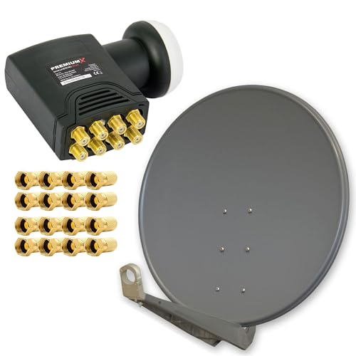 Premium X DELUXE100 Satellitenantenne 100 cm Aluminium in Anthrazit Offset Antenne HDTV 3D 4K Deluxe Octo LNB Sat Premium X DELUXE100 Satellitenantenne 100 cm Aluminium in Anthrazit Offset Antenne HDTV 3D 4K Deluxe Octo LNB Sat von Premium X