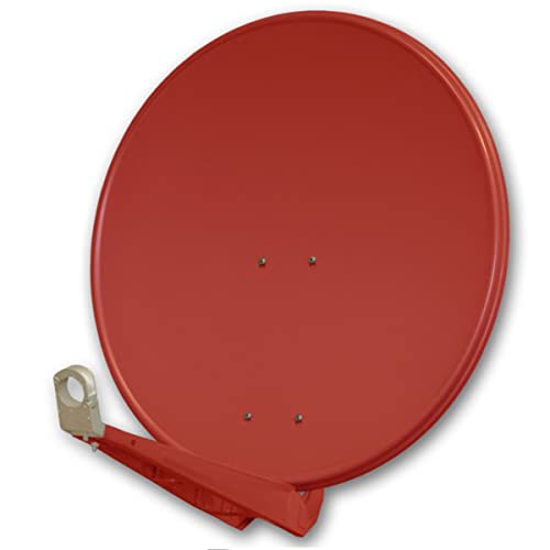 Premium X DELUXE85 Satellitenschüssel 85 cm Sat Schüssel aus Aluminium in Ziegelrot Offset Satelliten Antenne FullHD 4K UltraHD von Premium X