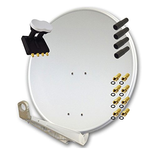 Premium X Deluxe 85 Alu Antenne Digital SAT Schüssel in Hellgrau mit Quad Monoblock LNB 3° für 4 Teilnehmer Astra 19,2° Eutelsat 16° Premium X Deluxe 85 Alu Antenne Digital SAT Schüssel in Hellgrau mit Quad Monoblock LNB 3° für 4 Teilnehmer Astra 19,2° Eutelsat 16° von Premium X