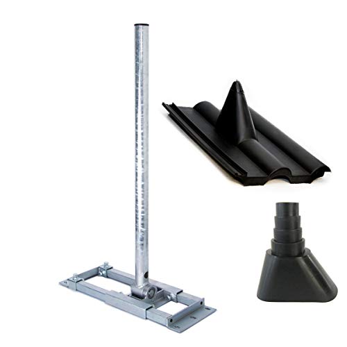Premium X Deluxe X130-48 Dachsparrenhalter 130 cm Mast Sparrenhalter für Satelliten-Antenne SAT-Schüssel Dach Halter mit Kabeldurchführung Frankfurter Pfanne Dach-Abdeckung Manschette schwarz Premium X Deluxe X130-48 Dachsparrenhalter 130 cm Mast Sparrenhalter für Satelliten-Antenne SAT-Schüssel Dach Halter mit Kabeldurchführung Frankfurter Pfanne Dach-Abdeckung Manschette schwarz von Premium X