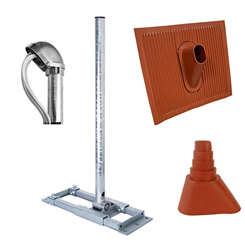 Premium X Deluxe X90-48 Dachsparrenhalter 90 cm Mast SAT Dach-Halterung Dach-Abdeckung Alu-Dachziegel rot Manschette Aluminium Mast-Kappe Premium X Deluxe X90-48 Dachsparrenhalter 90 cm Mast SAT Dach-Halterung Dach-Abdeckung Alu-Dachziegel rot Manschette Aluminium Mast-Kappe von Premium X