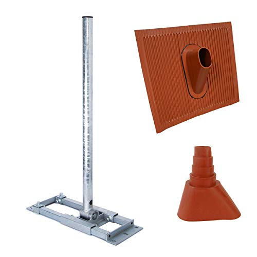 Premium X Deluxe X90-48 Dachsparrenhalter 90 cm Mast Sparrenhalter SAT Dach-Halterung Dachabdeckung Alu Dach-Ziegel Gummimanschette rot Premium X Deluxe X90-48 Dachsparrenhalter 90 cm Mast Sparrenhalter SAT Dach-Halterung Dachabdeckung Alu Dach-Ziegel Gummimanschette rot von Premium X