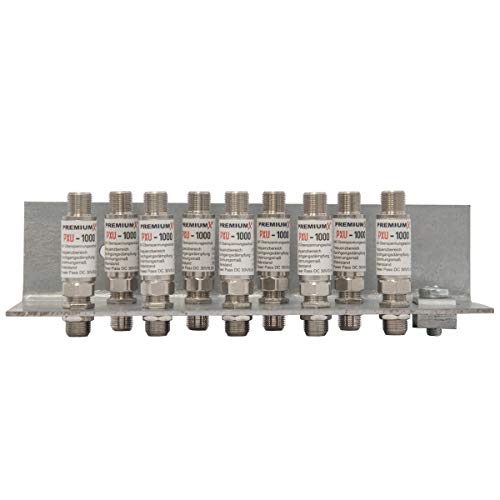 Premium X Erdungswinkel 9-Fach Erdungsschiene doppelreihig SAT Erdungsblock 9X F-Doppelbuchse 9X Überspannungsschutz Premium X Erdungswinkel 9-Fach Erdungsschiene doppelreihig SAT Erdungsblock 9X F-Doppelbuchse 9X Überspannungsschutz von Premium X