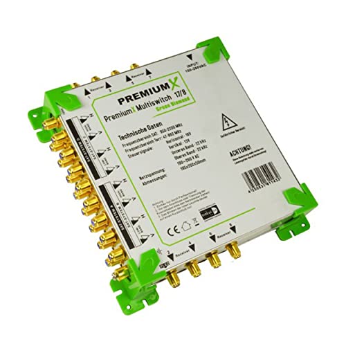 Premium X Green Diamond PMECO 17/8 Multischalter Multiswitch 4 SAT für 8 Teilnehmer Satverteiler HDTV FullHD 4K UHD 8K Premium X Green Diamond PMECO 17/8 Multischalter Multiswitch 4 SAT für 8 Teilnehmer Satverteiler HDTV FullHD 4K UHD 8K von Premium X