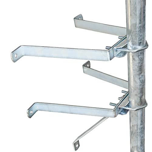 Premium X Mauerhalter 40cm Stahl verzinkt SAT Wandabstandshalter Wandbefestigung Stangenbefestigung Masthalter Wand für Mast bis Ø 60mm Halterung Satellitenschüssel Antenne von Premium X