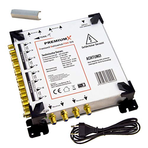 Premium X Multischalter Set 17/8 Multiswitch F-Montageschlüssel, Satverteiler 4 SAT für 8 Teilnehmer Premium X Multischalter Set 17/8 Multiswitch F-Montageschlüssel, Satverteiler 4 SAT für 8 Teilnehmer von Premium X