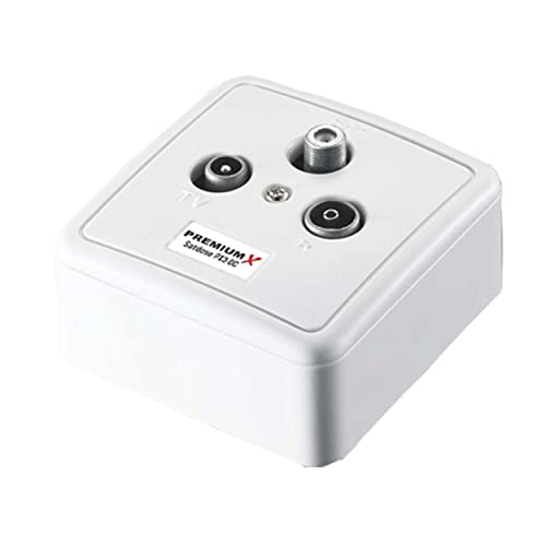 Premium X PX3-DC 3-Fach Sat Durchgangsdose DC-Durchgang Antennendose Dose SAT TV Radio DVB-T Unicable Aufputz Unterputz von Premium X