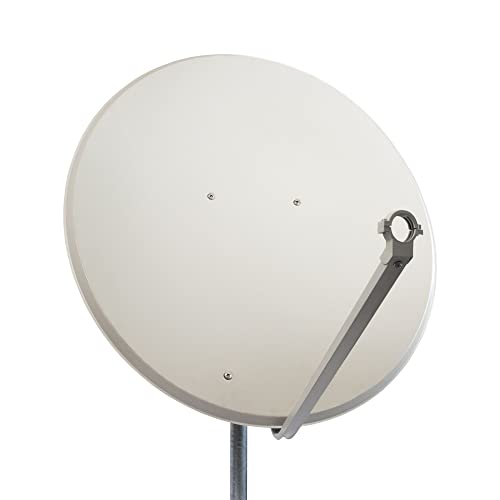 Premium X PXS100 Satellitenschüssel 100cm Stahl Hellgrau Satellitenantenne SAT Spiegel mit LNB Tragarm und Masthalterung von Premium X