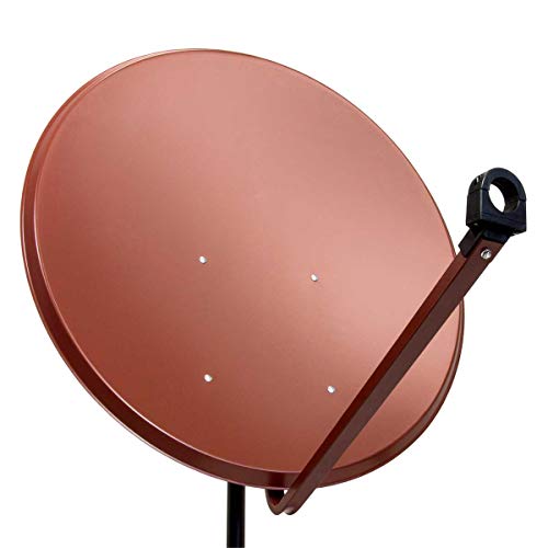 Premium X PXS100 Satellitenschüssel 100cm Stahl Ziegelrot Satellitenantenne SAT Spiegel mit LNB-Tragarm und Masthalterung von Premium X