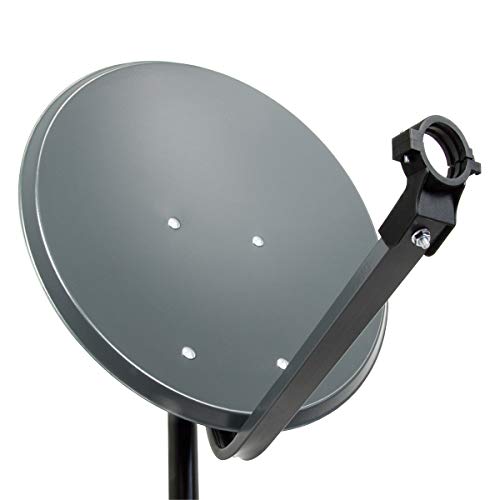 Premium X PXS45 Satellitenschüssel 45cm Stahl Anthrazit Satellitenantenne SAT Spiegel mit LNB Tragarm und Masthalterung von Premium X