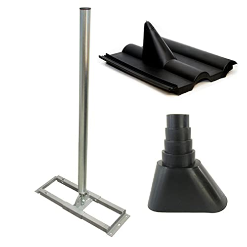Premium X Profi X100-48 SAT Dachsparrenhalter 100 cm Mast 48 mm Stahl feuerverzinkt Sparren-Halterung für Satelliten-Antenne Satellitenschüssel mit Frankfurter Dachabdeckung Manschette schwarz Premium X Profi X100-48 SAT Dachsparrenhalter 100 cm Mast 48 mm Stahl feuerverzinkt Sparren-Halterung für Satelliten-Antenne Satellitenschüssel mit Frankfurter Dachabdeckung Manschette schwarz von Premium X