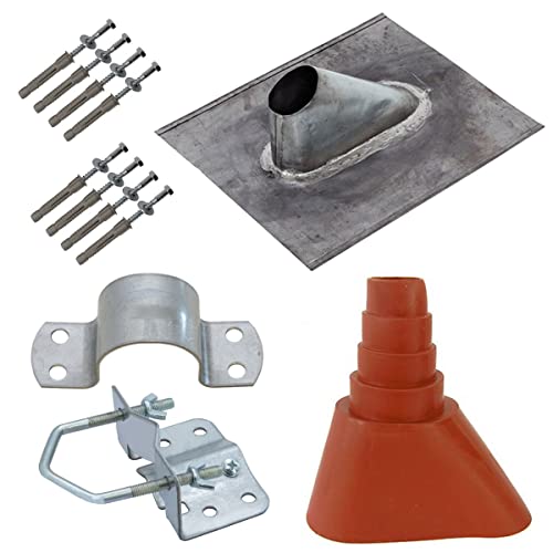 Premium X Satelliten Dachmontage Set SAT Bleipfanne Mastschelle Mastfuß Gummi-Manschette Schrauben-Satz SAT Premium X Satelliten Dachmontage Set SAT Bleipfanne Mastschelle Mastfuß Gummi-Manschette Schrauben-Satz SAT von Premium X