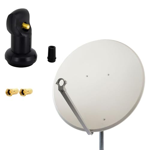 PremiumX Satelliten-Komplettanlage 100cm Satellitenschüssel Aluminium Hellgrau Antenne Single LNB F-Stecker, SAT für 1 Teilnehmer PremiumX Satelliten-Komplettanlage 100cm Satellitenschüssel Aluminium Hellgrau Antenne Single LNB F-Stecker, SAT für 1 Teilnehmer von Premium X