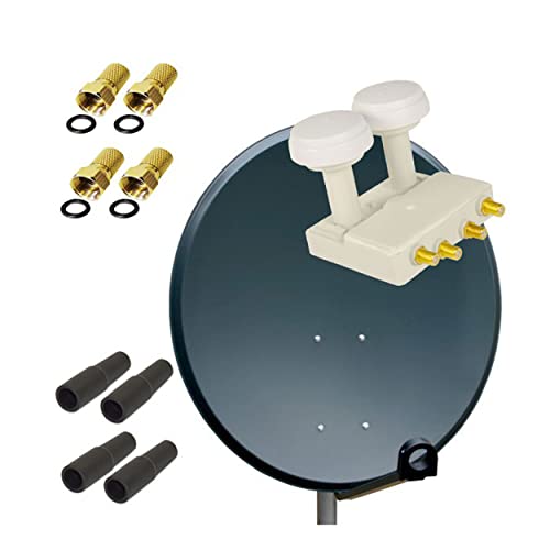 Premium X Satelliten-Komplettanlage 80cm Satellitenschüssel ALU Antenne Quad LNB Monoblock Astra Hotbird, 2 SAT bis 4 Teilnehmer Premium X Satelliten-Komplettanlage 80cm Satellitenschüssel ALU Antenne Quad LNB Monoblock Astra Hotbird, 2 SAT bis 4 Teilnehmer von Premium X