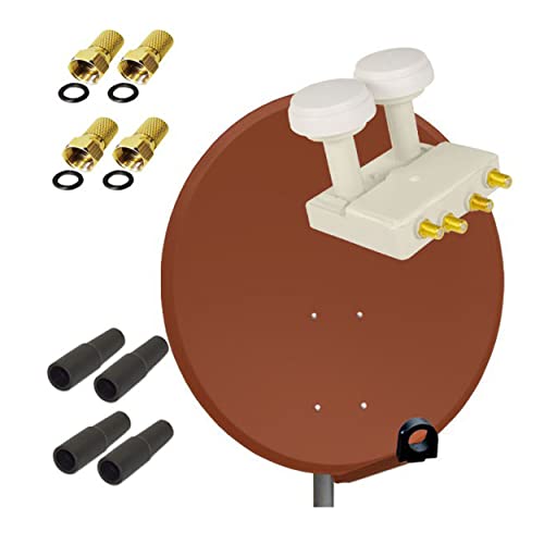 Premium X Satelliten-Komplettanlage 80cm Satellitenschüssel Aluminium Rot Quad LNB Monoblock Astra Hotbird, 2 SAT bis 4 Teilnehmer Premium X Satelliten-Komplettanlage 80cm Satellitenschüssel Aluminium Rot Quad LNB Monoblock Astra Hotbird, 2 SAT bis 4 Teilnehmer von Premium X