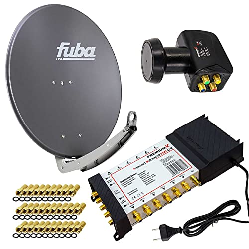 PremiumX Satelliten-Komplettanlage Fuba DAA 780 A Satellitenschüssel Alu Anthrazit 5/12 Multiswitch LNB F-Stecker, 1 SAT 12 Teilnehmer PremiumX Satelliten-Komplettanlage Fuba DAA 780 A Satellitenschüssel Alu Anthrazit 5/12 Multiswitch LNB F-Stecker, 1 SAT 12 Teilnehmer von Premium X
