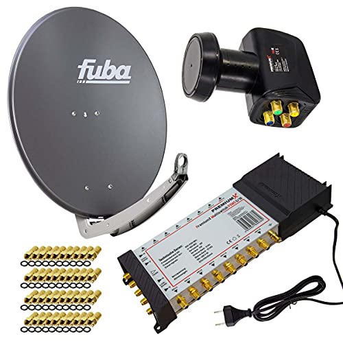 Premium X Satelliten-Komplettanlage Fuba DAA 780 A Satellitenschüssel Alu Anthrazit 5/16 Multiswitch LNB F-Stecker, 1 SAT 16 Teilnehmer Premium X Satelliten-Komplettanlage Fuba DAA 780 A Satellitenschüssel Alu Anthrazit 5/16 Multiswitch LNB F-Stecker, 1 SAT 16 Teilnehmer von Premium X