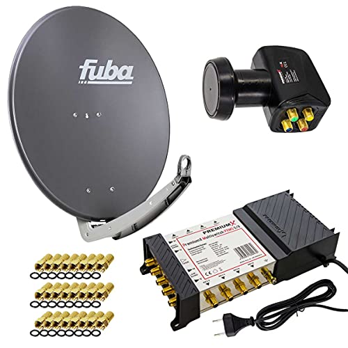 PremiumX Satelliten-Komplettanlage Fuba DAA 780 A Satellitenschüssel Alu Anthrazit 5/8 Multischalter Quattro LNB 24x F-Stecker, 1 SAT 8 Teilnehmer PremiumX Satelliten-Komplettanlage Fuba DAA 780 A Satellitenschüssel Alu Anthrazit 5/8 Multischalter Quattro LNB 24x F-Stecker, 1 SAT 8 Teilnehmer von Premium X