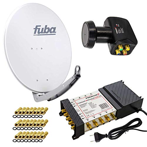 PremiumX Satelliten-Komplettanlage Fuba DAA 780 G Satellitenschüssel Alu Grau 5/8 Multischalter LNB 24x F-Stecker, 1 SAT 8 Teilnehmer PremiumX Satelliten-Komplettanlage Fuba DAA 780 G Satellitenschüssel Alu Grau 5/8 Multischalter LNB 24x F-Stecker, 1 SAT 8 Teilnehmer von Premium X
