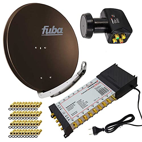 Premium X Satelliten-Komplettanlage Fuba DAA 850 B Satellitenschüssel Alu Braun 5/16 Multischalter LNB F-Stecker, 1 SAT 16 Teilnehmer Premium X Satelliten-Komplettanlage Fuba DAA 850 B Satellitenschüssel Alu Braun 5/16 Multischalter LNB F-Stecker, 1 SAT 16 Teilnehmer von Premium X