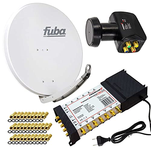 PremiumX Satelliten-Komplettanlage Fuba DAA 850 G Satellitenschüssel Alu Grau 5/12 Multiswitch LNB F-Stecker, 1 SAT 12 Teilnehmer PremiumX Satelliten-Komplettanlage Fuba DAA 850 G Satellitenschüssel Alu Grau 5/12 Multiswitch LNB F-Stecker, 1 SAT 12 Teilnehmer von Premium X
