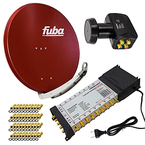 Premium X Satelliten-Komplettanlage Fuba DAA 850 R Satellitenschüssel Alu Rot 5/16 Multischalter LNB F-Stecker, 1 SAT 16 Teilnehmer Premium X Satelliten-Komplettanlage Fuba DAA 850 R Satellitenschüssel Alu Rot 5/16 Multischalter LNB F-Stecker, 1 SAT 16 Teilnehmer von Premium X