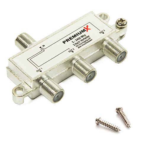 Premium X Switch 3-Fach Verteiler 5-2400 MHz SAT Umschalter Digital Kabel HDTV 4K von Premium X