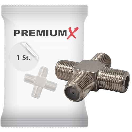 Premium X Verteiler F-Adapter F-Buchse auf 3X F-Kupplungen Splitter Verbinder für Koaxialkabel Antennenkabel Premium X Verteiler F-Adapter F-Buchse auf 3X F-Kupplungen Splitter Verbinder für Koaxialkabel Antennenkabel von Premium X
