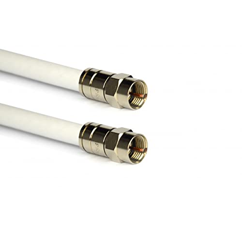 PremiumX 10m Sat Antennenkabel Digital Innenleiter REINES KUPFER mit F Kompressionsstecker XCon S6 | PREMIUM HDTV Kabel | Koaxialkabel | F-Stecker zu F-Stecker von Premium X