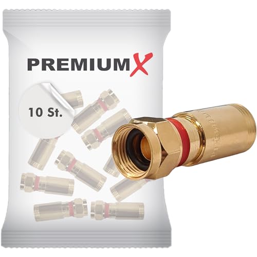 Premium X 10x Kompressionsstecker XCon G4 F-Kompressionsstecker 7 bis 7,5mm für SAT Kabel Koaxialkabel Premium X 10x Kompressionsstecker XCon G4 F-Kompressionsstecker 7 bis 7,5mm für SAT Kabel Koaxialkabel von Premium X