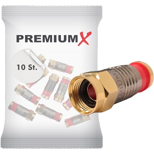 PremiumX 10x Kompressionsstecker XCon G5 F-Kompressionsstecker 7 bis 7,5mm für SAT Kabel Koaxialkabel von Premium X