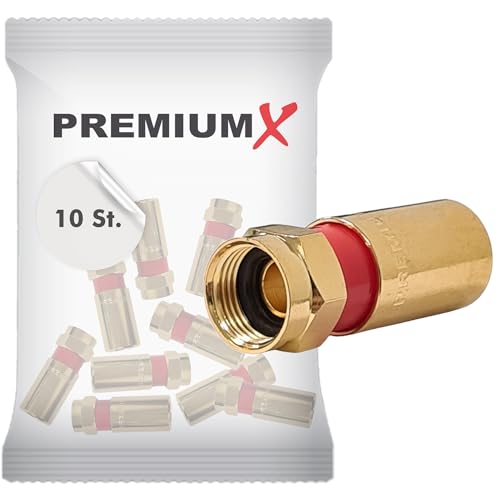 PremiumX 10x Kompressionsstecker XCon G7 F-Kompressionsstecker 7 bis 7,5mm für SAT Kabel Koaxialkabel 120db 130db 135db von Premium X