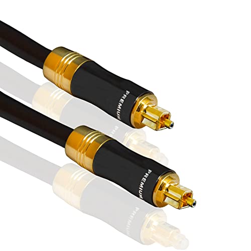 PremiumX 1m Gold-LINE Optisches Toslink Kabel Digital-Audiokabel Lichtleiter SPDIF ODT LWL Stecker vergoldet (6,90EUR/M) von Premium X