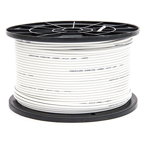 Premium X 200m Mini Koaxial Sat Kabel 4mm extra dünn Weiß Koax Antennenkabel 2-fach geschirmt für Sat | Kabel | DVB-T - Ultra HD 4K 3D Premium X 200m Mini Koaxial Sat Kabel 4mm extra dünn Weiß Koax Antennenkabel 2-fach geschirmt für Sat | Kabel | DVB-T - Ultra HD 4K 3D von Premium X