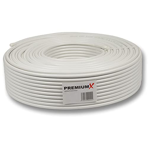 PremiumX 25m Deluxe PRO Koaxialkabel 135dB 5-Fach geschirmt, reines Kupfer SAT Antennenkabel (0,76EUR/M) von Premium X