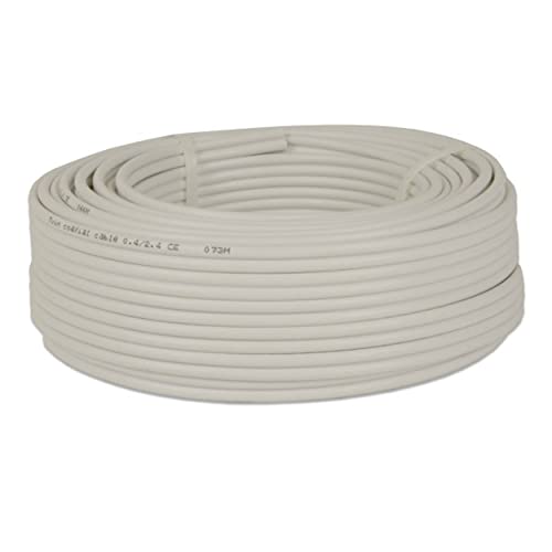 PremiumX 25m Sat Koaxial Kabel 90dB Twin Mini 2 x 4mm extra dünn Weiß Antennenkabel 2-Fach geschirmt für Sat | Kabel | DVB-T - Ultra HD 4K 3D von Premium X