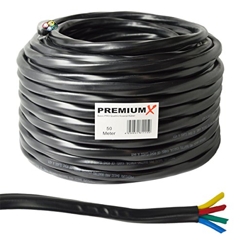 Premium X 50m Basic PRO Quattro Quad Koaxial SAT Kabel 90dB 2-Fach geschirmt Antennenkabel 4in1 Koaxialkabel Schwarz Premium X 50m Basic PRO Quattro Quad Koaxial SAT Kabel 90dB 2-Fach geschirmt Antennenkabel 4in1 Koaxialkabel Schwarz von Premium X