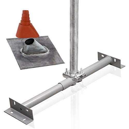 PremiumX Basic X100-48 Dachsparrenhalter Montage Set für Satellitenschüssel Sparrenhalter 1m Mast SAT Blei-Ziegel Manschette rot PremiumX Basic X100-48 Dachsparrenhalter Montage Set für Satellitenschüssel Sparrenhalter 1m Mast SAT Blei-Ziegel Manschette rot von Premium X
