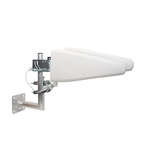 PremiumX LTE-Antenne Outdoor 3G 4G 800-1800-2600 MHz LTE MiMo Duo-Richtantenne 10m Kabel - Hotspot Mobilfunk Vodafone Telekom Modem Router WLAN Außenantenne bis 12 dB inkl. Wandhalterung von Premium X