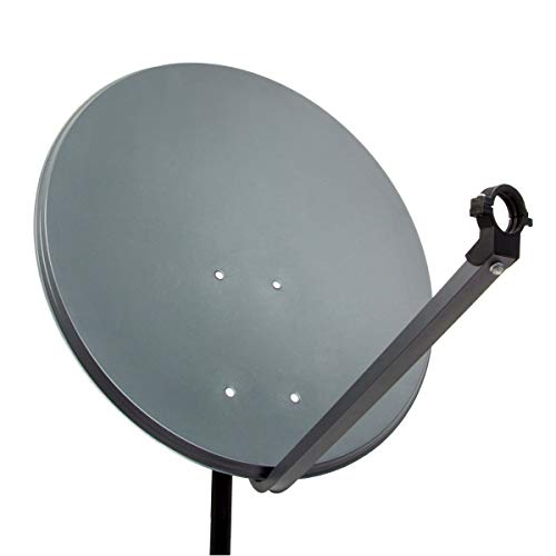 PremiumX PXS80 Satellitenschüssel 80cm Stahl Anthrazit Satellitenantenne SAT Spiegel mit LNB Tragarm und Masthalterung von Premium X