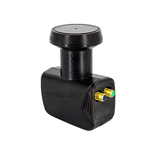 PremiumX Twin SAT LNB Kopf für 2 Teilnehmer inkl. Wetterschutz 0,1 Digital Sky FullHD 3D TV UltraHD UHD 4K 8K Schwarz PremiumX Twin SAT LNB Kopf für 2 Teilnehmer inkl. Wetterschutz 0,1 Digital Sky FullHD 3D TV UltraHD UHD 4K 8K Schwarz von Premium X