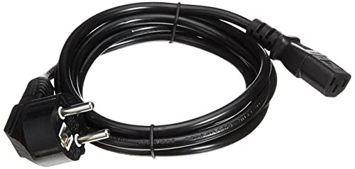 PremiumCord 230 V 2 m Netzkabel, abgewinkelter Erdungskontakt auf C13-Stecker, 3-polige IEC C13-PC-Stromversorgung, schwarz PremiumCord 230 V 2 m Netzkabel, abgewinkelter Erdungskontakt auf C13-Stecker, 3-polige IEC C13-PC-Stromversorgung, schwarz von PremiumCord