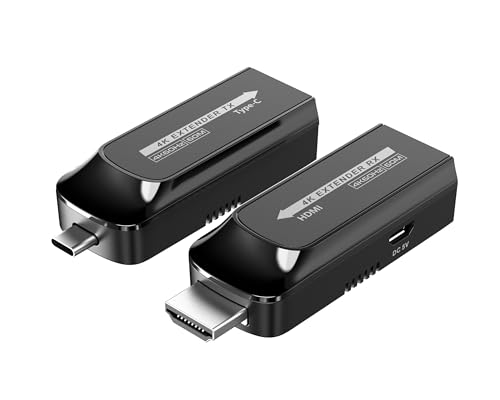 PremiumCord 4K Extender USB-C auf HDMI über Cat5e/6/6a, UHD 4K 2160p 120Hz, Full HD 1080p, HDMI 2.0, HDCP 1.4/2.2, HDR10, Ohne Verzögerung von PremiumCord