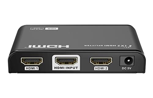 PremiumCord 4K HDMI 2.0 Splitter 1-2 Ports, Unterstützung UHD 4Kx2K / 60Hz, FULL HD, 3D, HDCP 2.2, CEC, Dolby TrueHD, Farbe Schwarz von PremiumCord