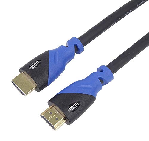 PremiumCord 4K HDMI 2.0b Kabel, Auflösung UHD 4K@60Hz 2160p , 3D, ARC, HDCP, vergoldete Stecker, schwarz-blaue PVC-Steckverbinder, Länge 1,5 m von PremiumCord