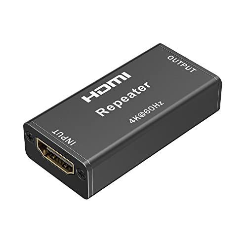 PremiumCord 4K HDMI Repeater bis zu 40 m, HDMI 2.0, Metallgehäuse, externe Hilfsstromversorgung, Video Auflösung 4Kx2K 2160p UHD @ 60Hz, Full HD 1080p, 3D, HDCP, Farbe schwarz von PremiumCord