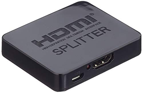 PremiumCord 4K HDMI Splitter 1-2 Port mit Netzteil, mit USB Stromversorgung, Video Auflösung 4Kx2K 2160p UHD, Full HD 1080p 60Hz, 3D, HDCP, Farbe schwarz, khsplit2c von PremiumCord